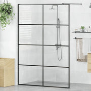 Parete Doccia Walk-in in Vetro Trasparente ESG 140x195cm Nera 151037