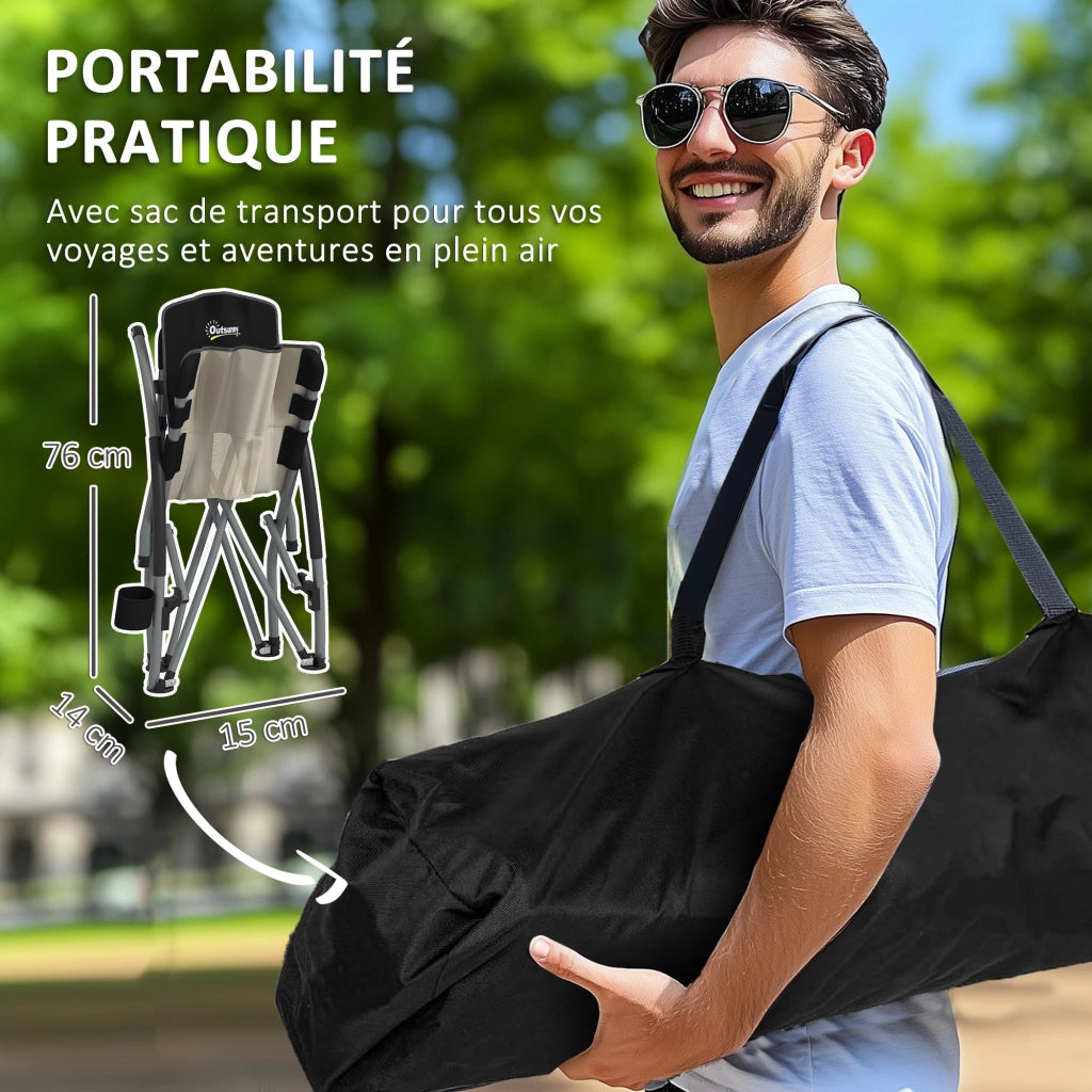 Sedia da giardino pieghevole ¨C zephmum ¨C nero 58x55x62 cm