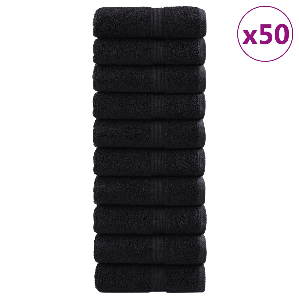 Asciugamani di Sapone Premium "SOLUND" 50 pz Neri 30x30 cm 550 gsm