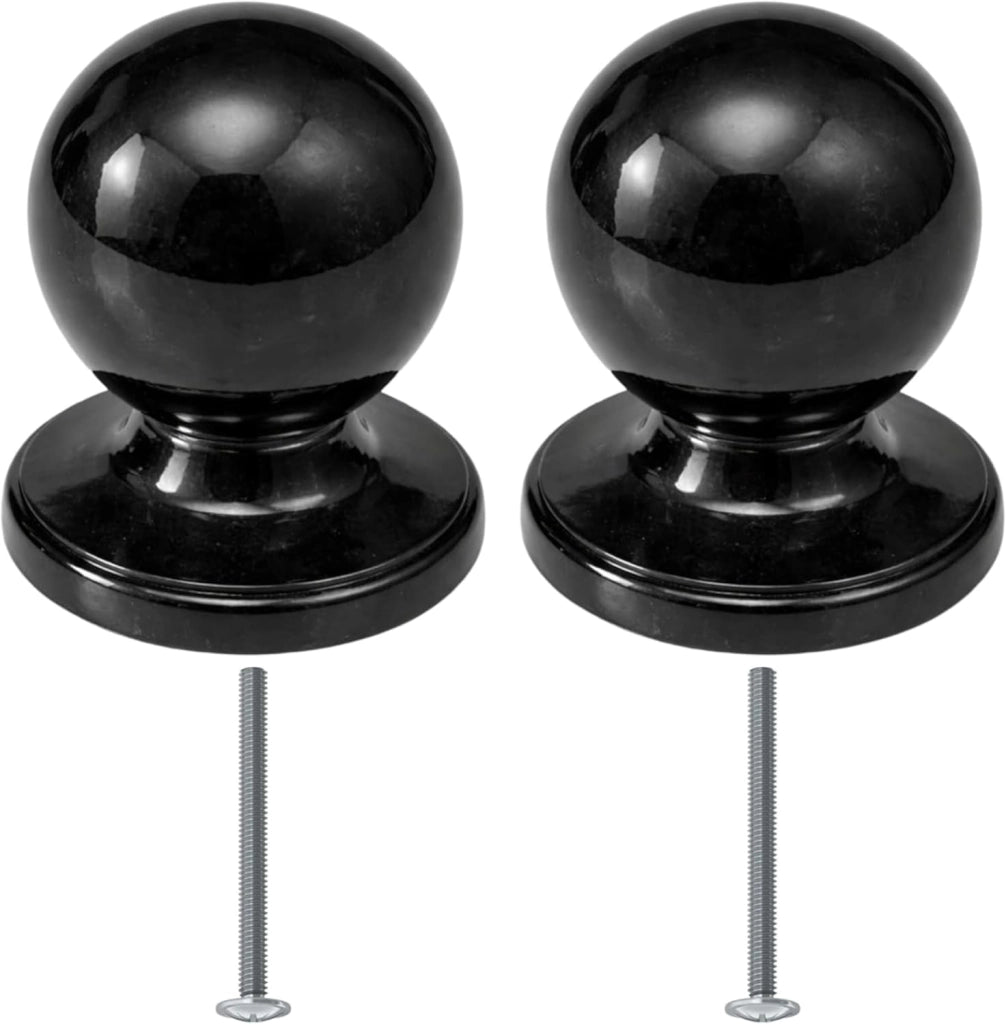 Pomolo per mobili 25x32 mm nero per cassetti e ante - confezione da 2 pezzi