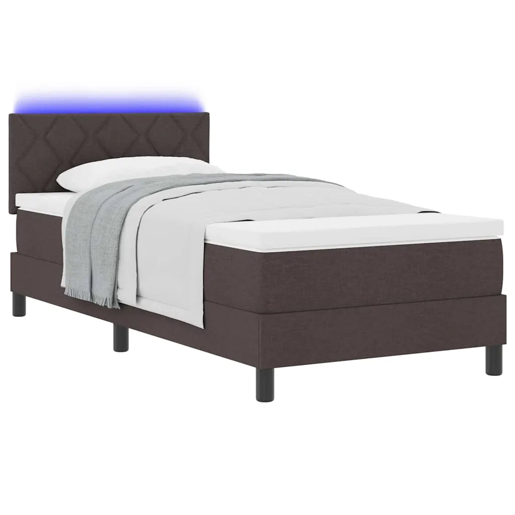 Letto a molle con materasso Marrone Scuro 100 x 200 cm Tessuto 3342264