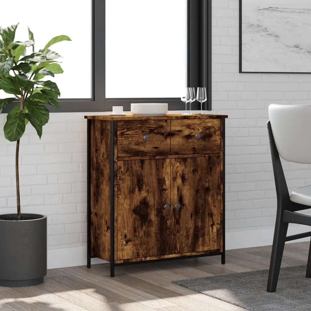 Credenza-Buffet-Armadio da cucina Rovere Fumo 70x30x80 cm in Legno Multistrato 617054