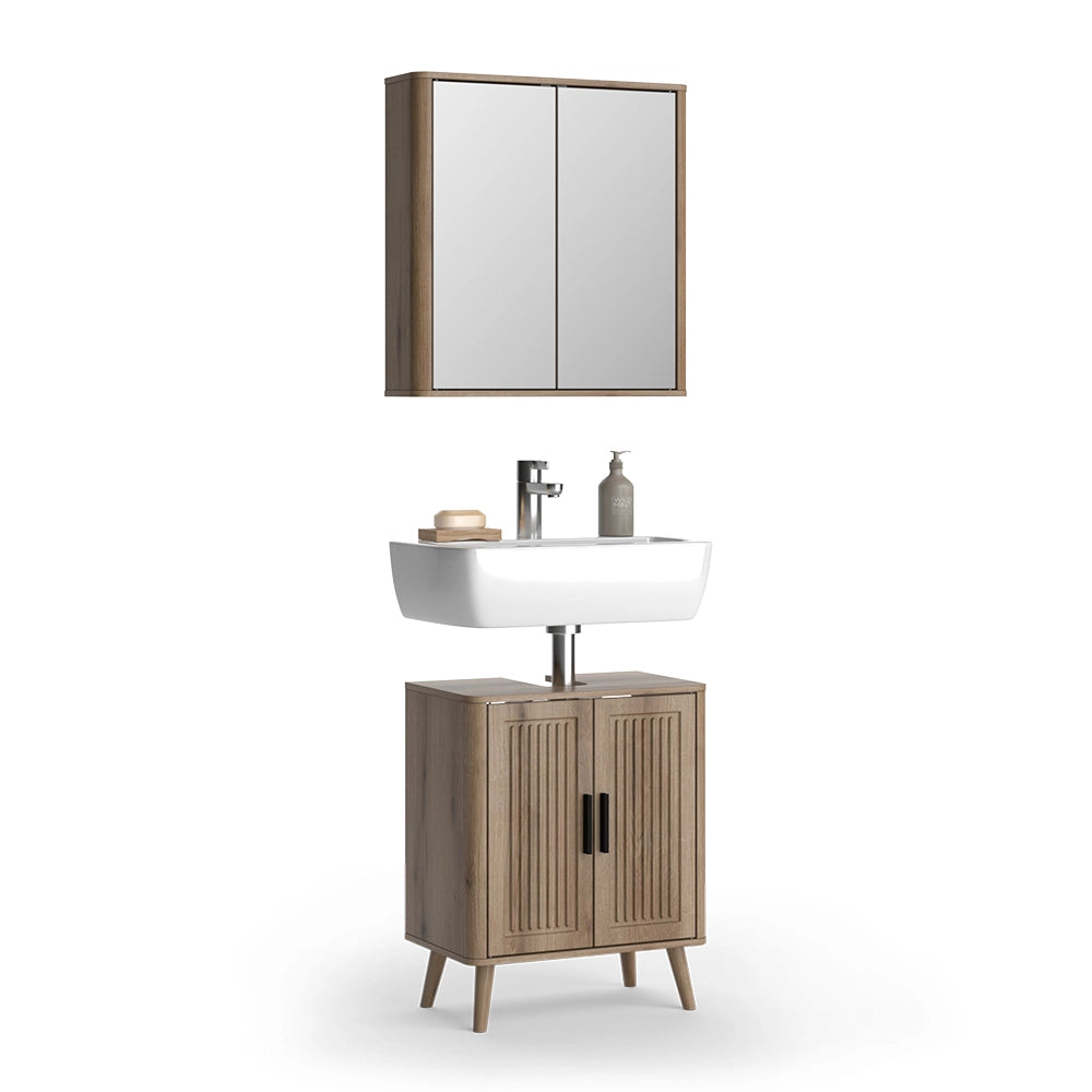 Set mobili bagno Skara Rovere 2 parti Vicco
