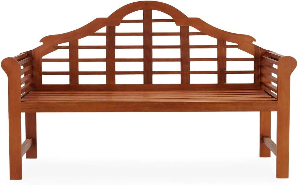 ® Panchina da Giardino Resistente in Legno Eucalipto Certificato FSC® Portata 320 kg 2 posti con Braccioli e Schienale 135x56 cm Panca per Balcone