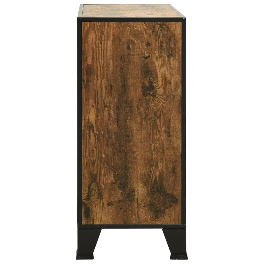 Armadietto Marrone Rustico 72x36x82 cm in Metallo e MDF 335907