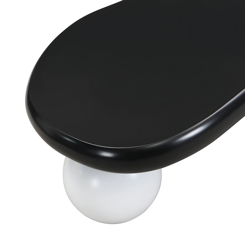 Tavolino da caffè a forma di nuvola con LED; 95x62;5x32 cm; in MDF nero e bianco