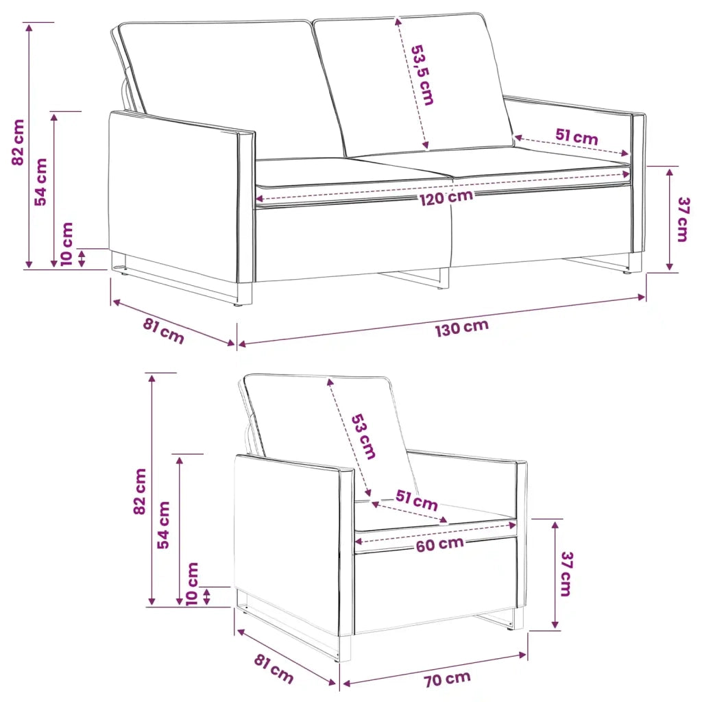 Set di divani 2 pcs Marrone Tessuto scamosciato sintetico 3433118