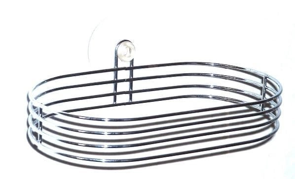 Portasciugamani da bagno in accio inox ovale con ventosa