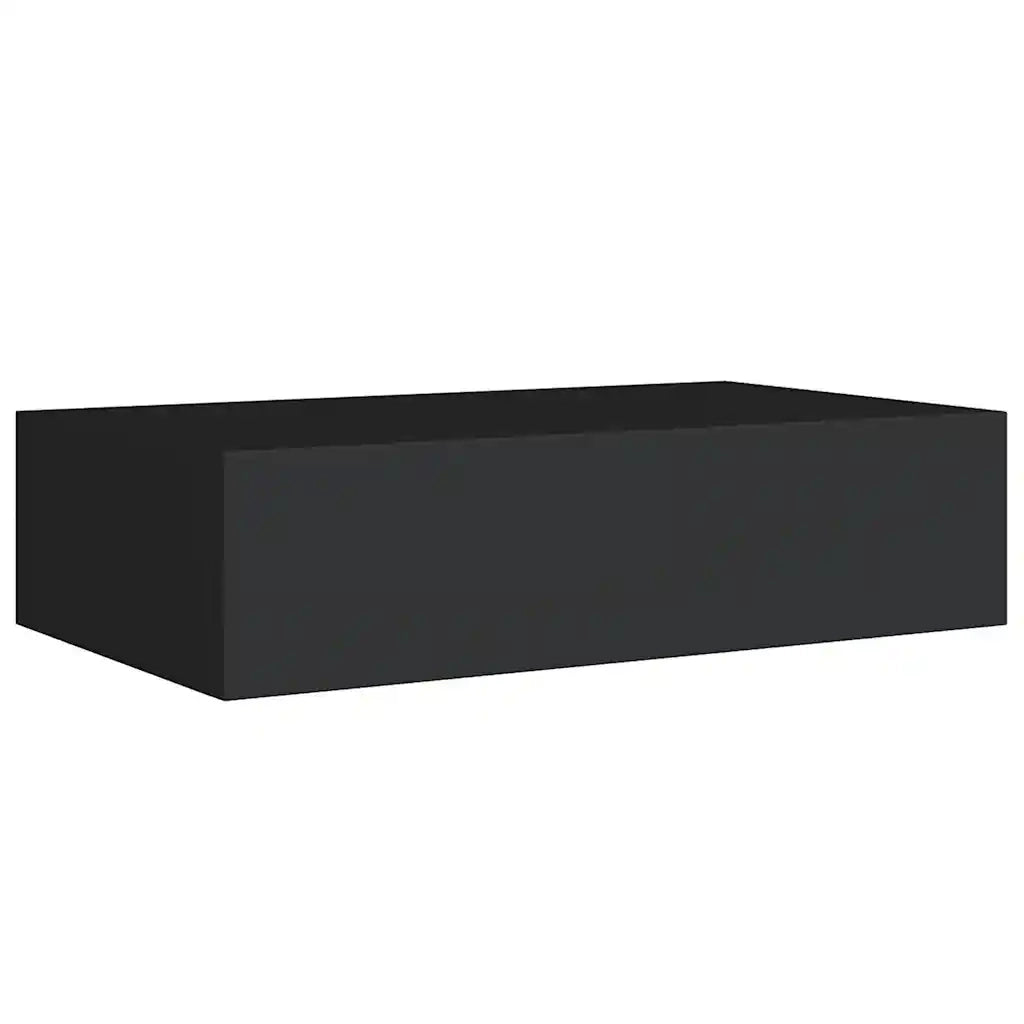 Scaffale con Cassetti da Parete Nero 40x23,5x10 cm in MDF cod mxl 53072