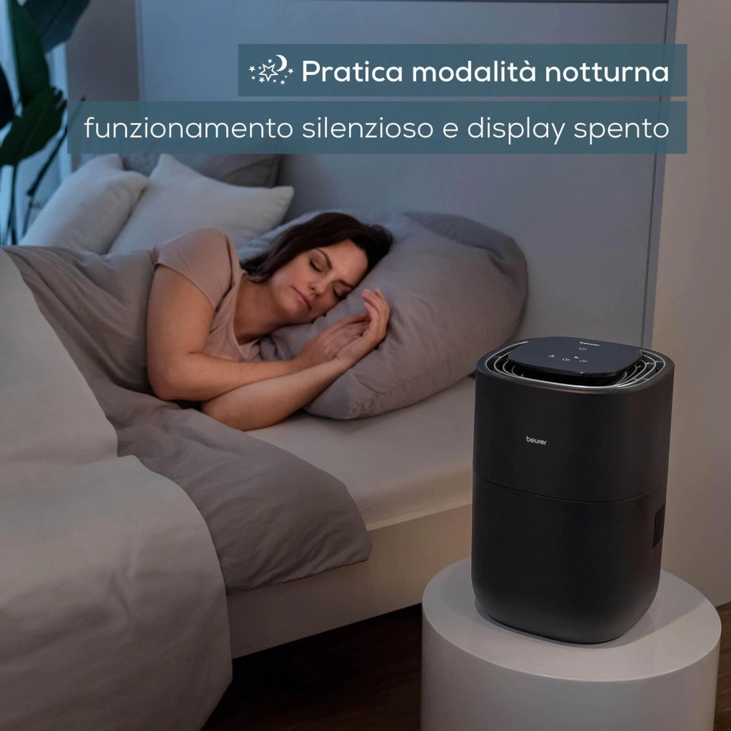 Beurer LB 200 Tecnologia di Evaporazione a Freddo in 3 Livelli ad Alta Efficienza Energetica, Umidificazione Igienica dell'Aria, Asciugatura del Filtro, per Ambienti fino a Circa 30 m²