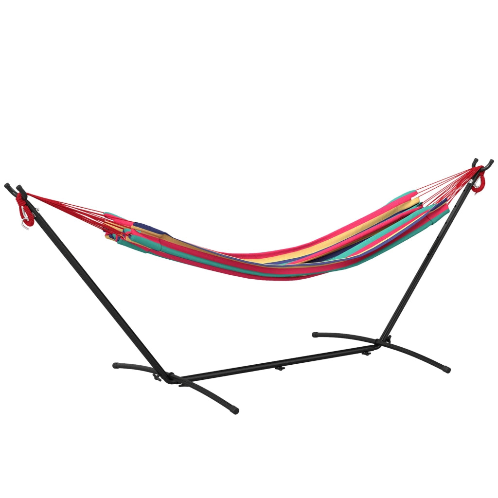 Amaca da Giardino con Supporto in Metallo ¨C zephmum ¨C Colore Rosso, Max Carico 120 Kg