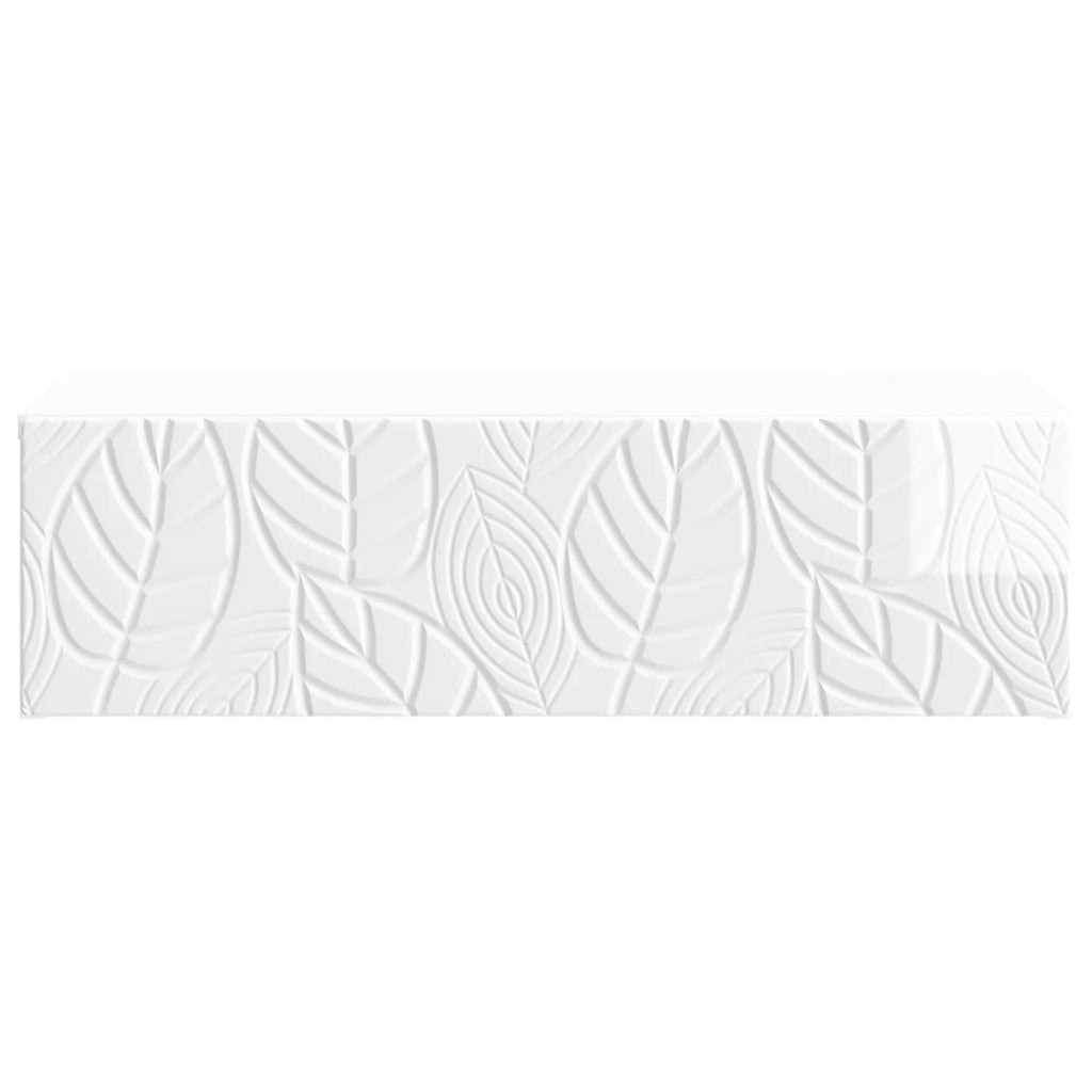 Tavolino da Parete Laterale Bianco Lucido 87,5 x 34,5 x 17 cm 898839