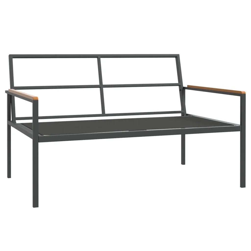 Set Salotto da Giardino 3 pz | Set di Mobili da Esterno con Cuscini in Acciaio Antracite