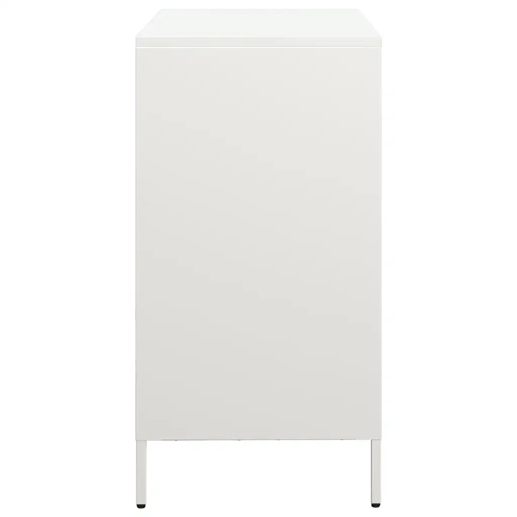 Credenza Bianca 68x39x73,5 cm in Acciaio Laminato a Freddo 851363