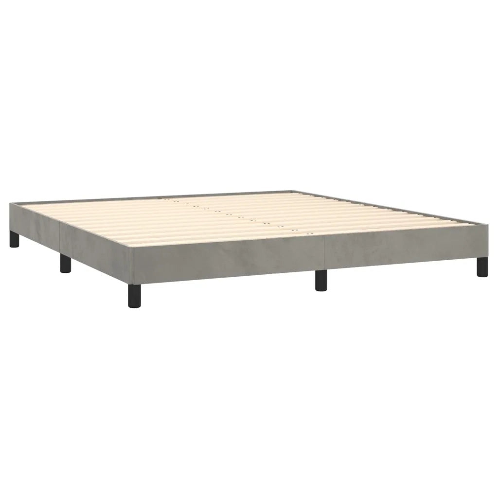 Giroletto senza Materasso Grigio Chiaro 160x200 cm Velluto 346982