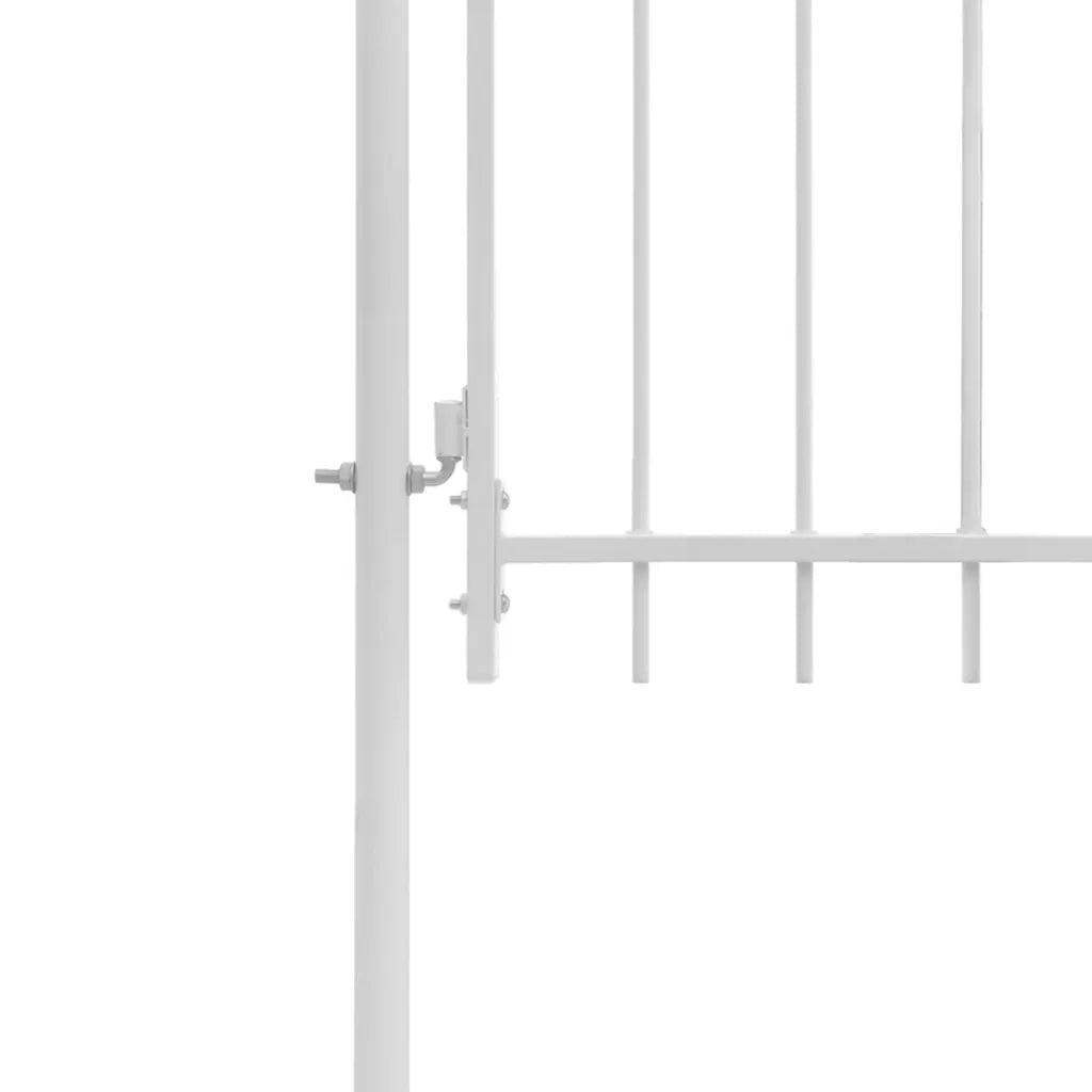 Cancello da Giardino in Acciaio-Porta da giardino 1x2 m Bianco