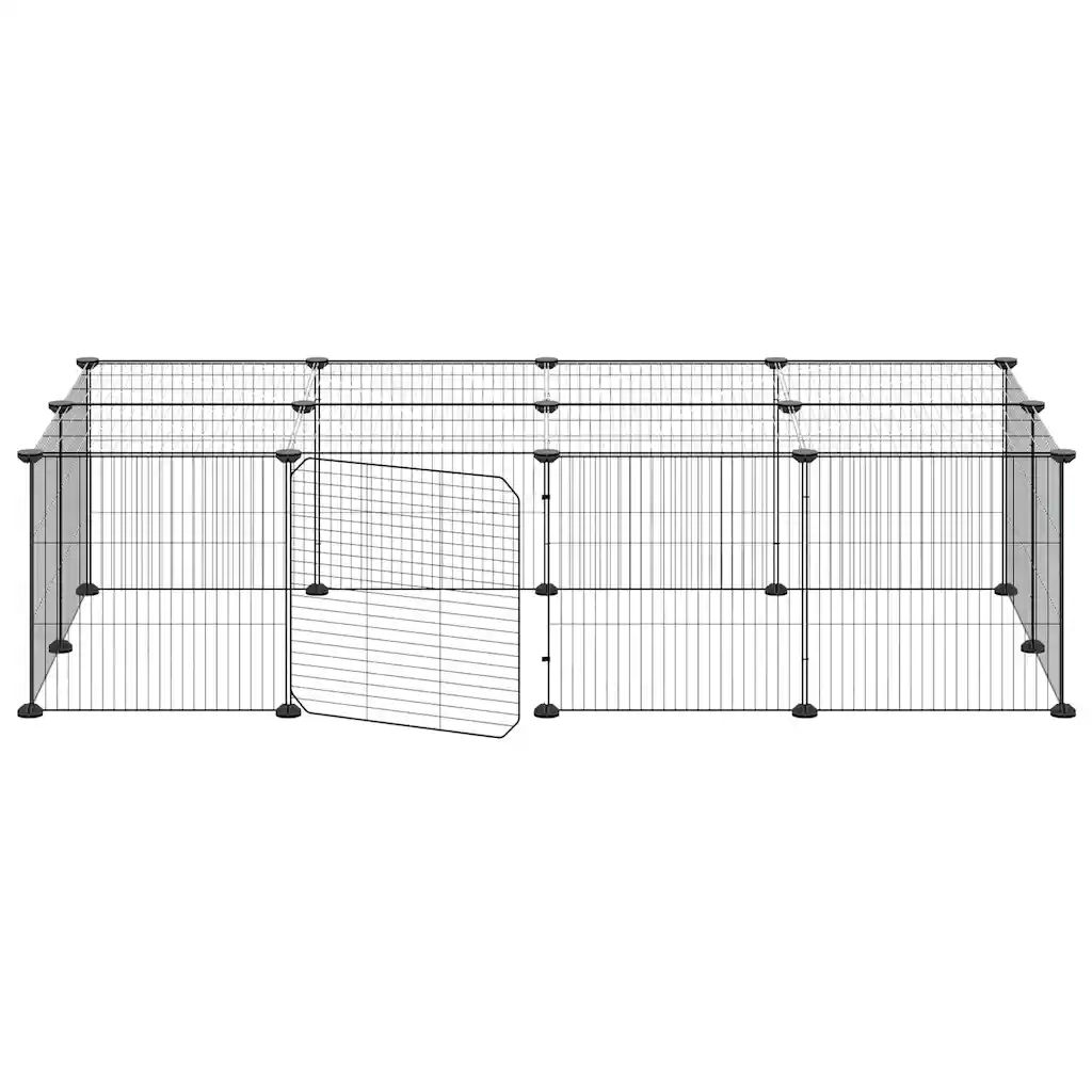 Gabbia per Animali 20 Pannelli con Porta Nera 35x35 cm Acciaio 3114058