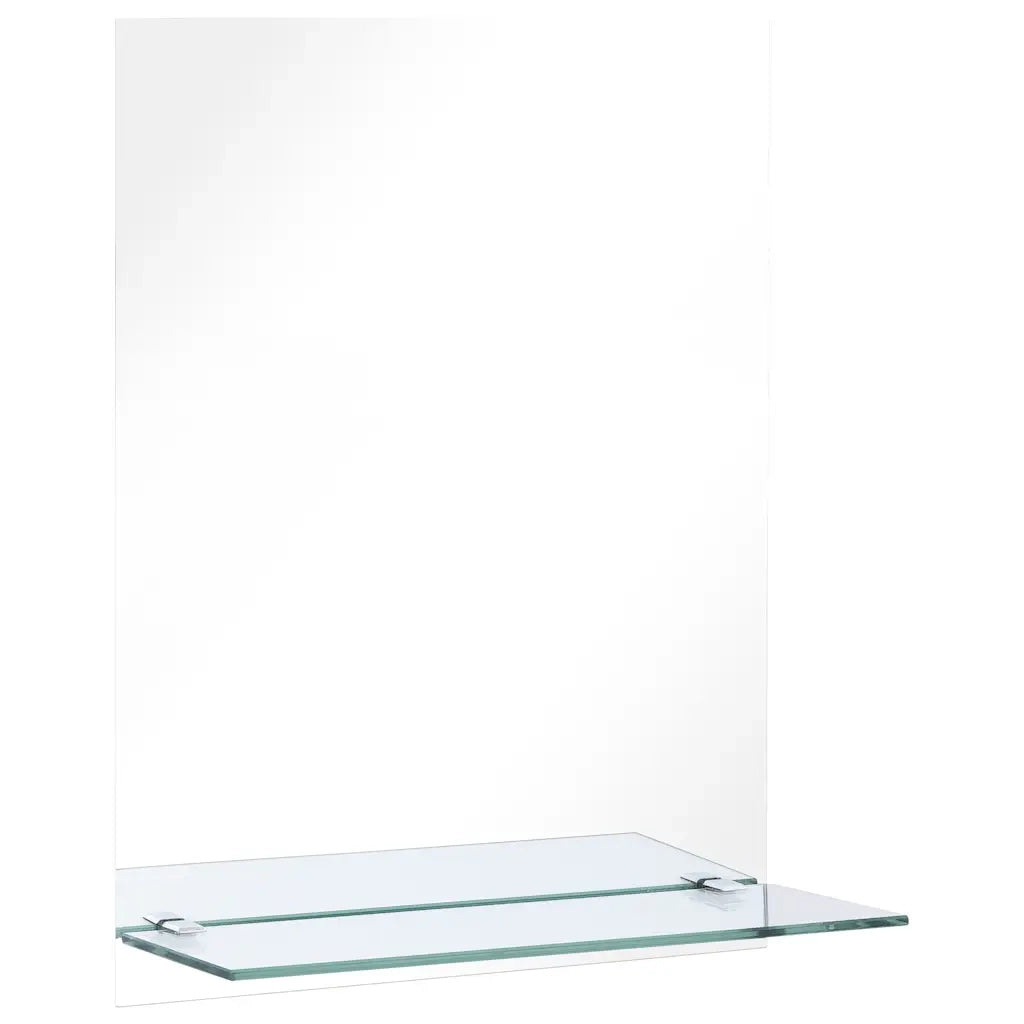 Specchio da Parete con Mensola-Specchio a Muro-Specchio Decorativo 50x70 cm in Vetro Temperato 236152