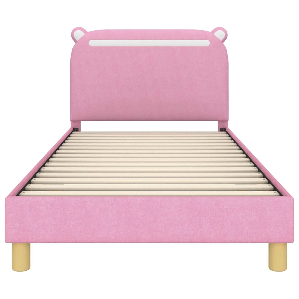 Struttura letto bambini con testata Rosa 80 x 200 cm Tessuto 42011217