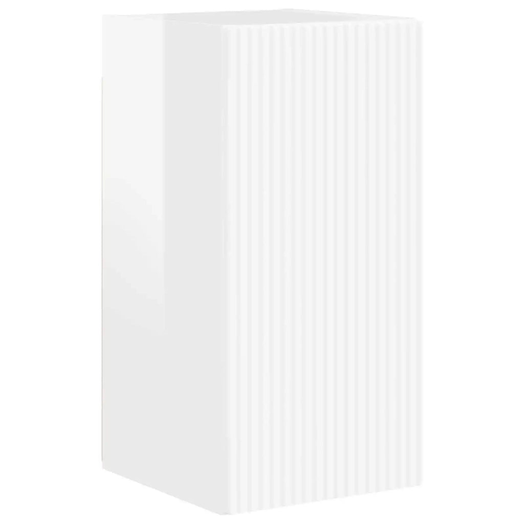Set mobile TV 5 pcs Bianco Lucido Legno multistrato