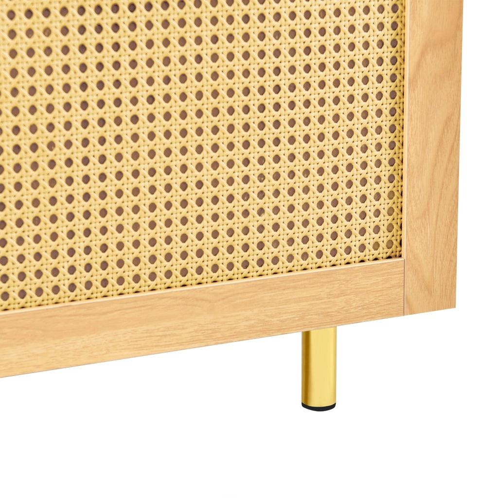 MADIA a 2 ante 120x40x63 cm Naturale in MDF e rattan