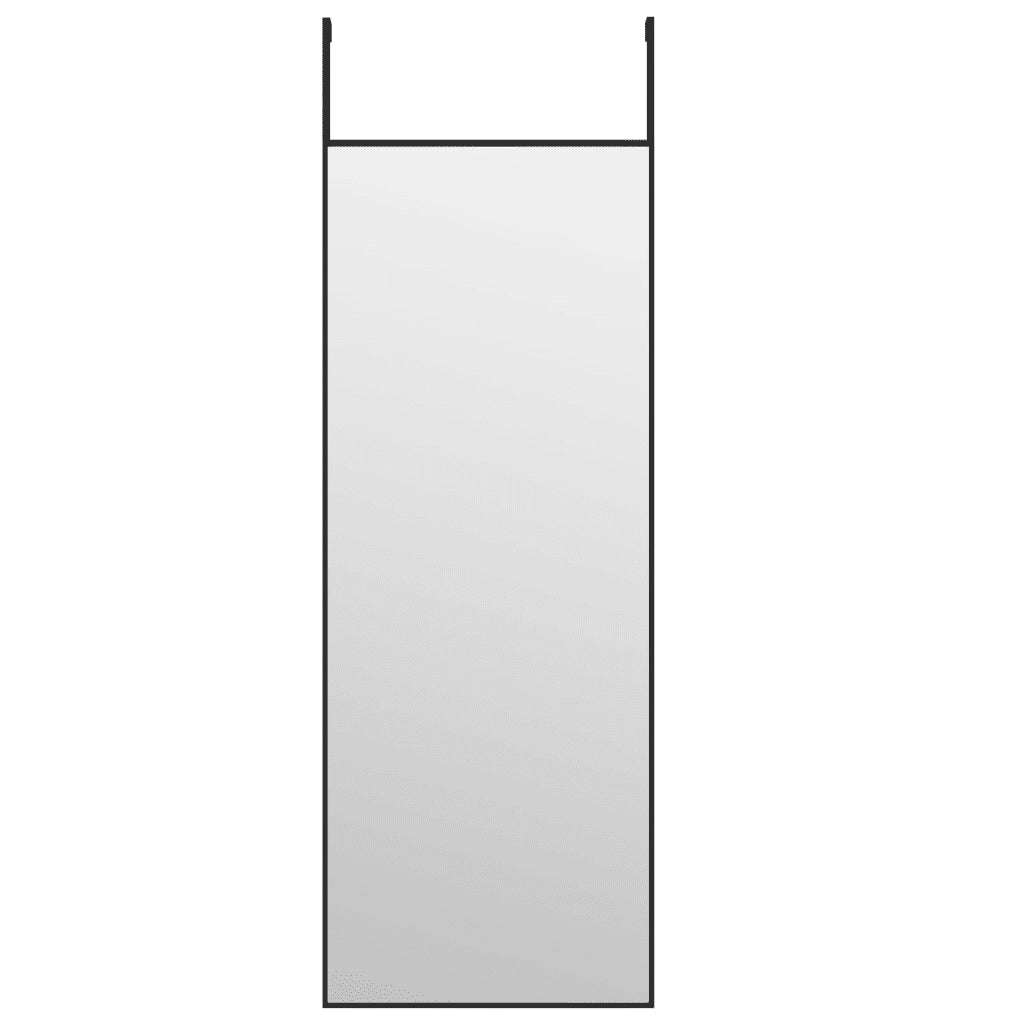 Specchio da Porta-Specchio da Appendere-Specchio Decorativo Nero 30x80 cm in Vetro e Alluminio