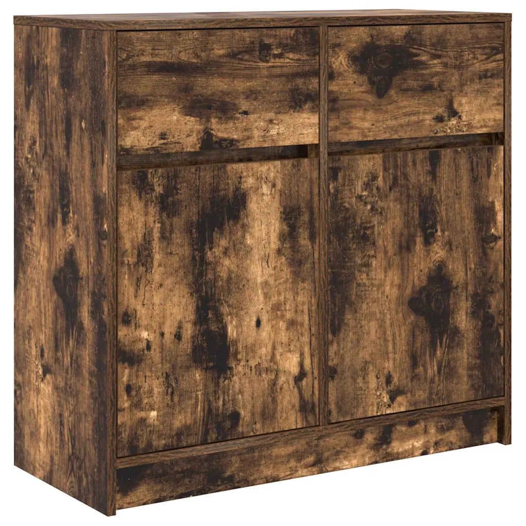 Credenza con Cassetto Rovere Fumo 80x34x76 cm in Truciolato