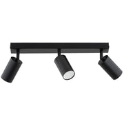 Plafoniera nera moderna barra 40cm 3 spot GU10 Alfa