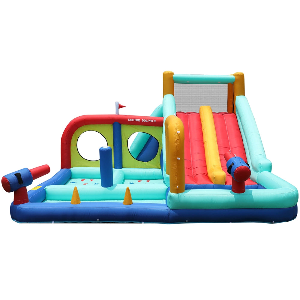 Set da gioco per bambini - Xylo - Scivolo doppio, pistole ad acqua, parete per arrampicata