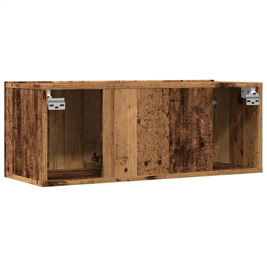 Mobili TV a Parete 2pz Legno Antico 80x30x30 cm 857015