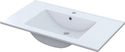 Wastafello in ceramica bianca a forma rettangolare - Dimensioni 815 cm di larghezza x 18 cm di altezza x 46 cm di profondità