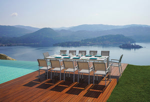 Tavolo Allungabile da Giardino 200/300x100x75 cm Nettuno in Alluminio Bianco