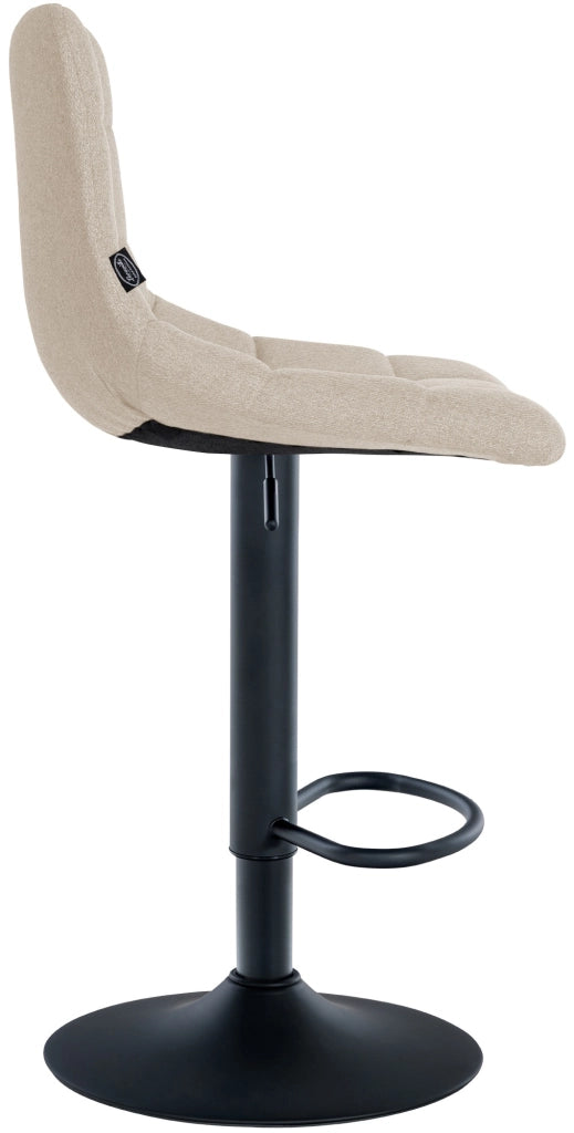 Sgabello Jerry in tessuto crema,nero