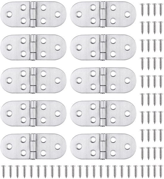 Set di 10 Charniere in Acciaio Inossidabile - 270 Gradi di Rotazione - Carico Elevato - Facile da Installare - Adatto per Porte/Ridotto