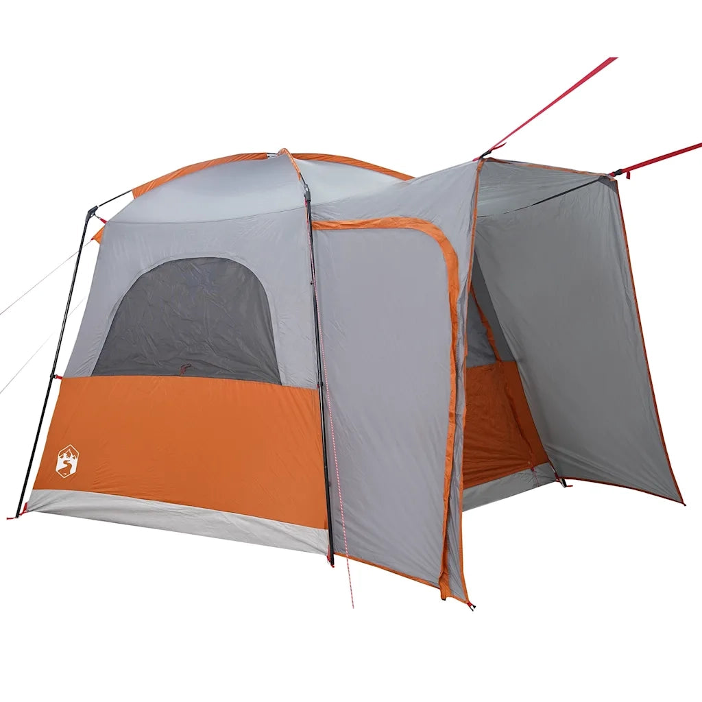 Tenda da Campeggio 4 Persone-Tenda per Escursionismo Grigio e Arancione Impermeabile 771872