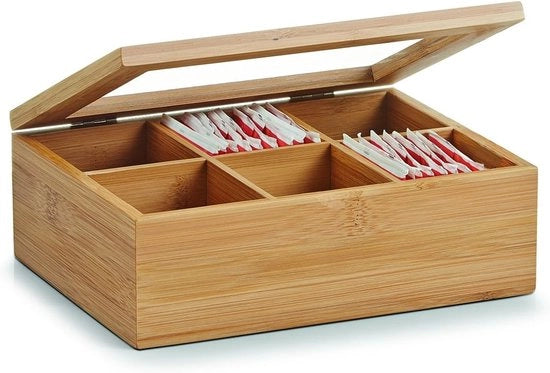 Set di contenitori per tè in bambù - Organizzazione - 1 pezzo - Naturale