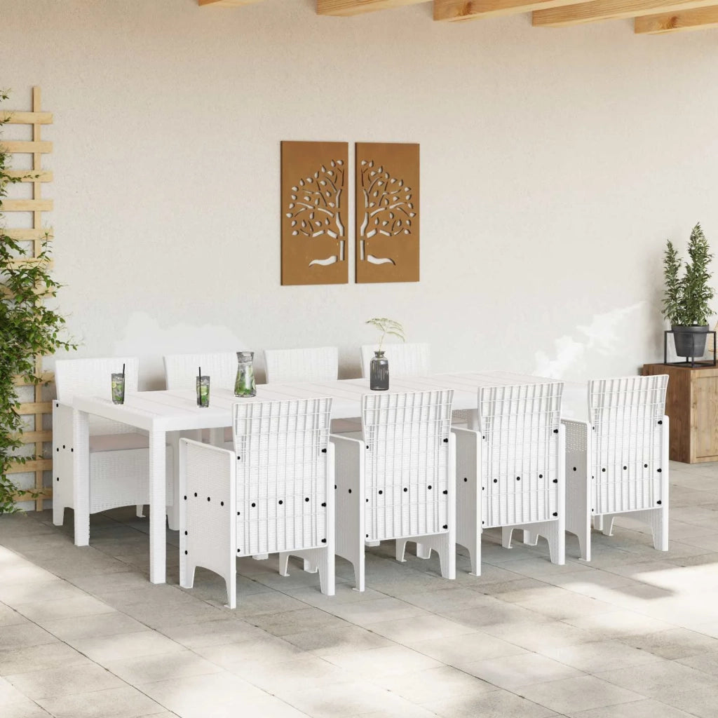 Set da Pranzo per Giardino 9 pcs Grigio chiaro Polipropilene 3378748