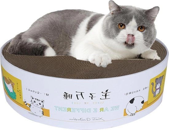Krabbapporto Ronde per Gatti in Cartone - Giocattolo per Gatti con Krabbapporto in Cartone - Krabbapporto Duraturo per Gatti - Krabbapporto Realizzato con Materiale Riciclato - Adatto per Gatti fino a 5 kg