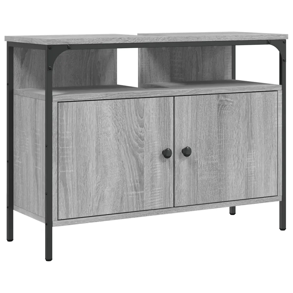 Mobile Lavabo Bagno-Armadietto da bagno Grigio Sonoma 80x30x60 cm Legno Multistrato 638488