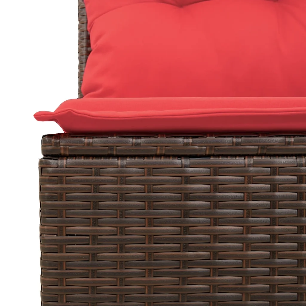 Set Divani da Giardino 7 pz con Cuscini Marrone in Polyrattan 3268564