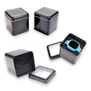 Trade Shop - Scatola In Metallo Con Finestra Trasparente E Spugna Interna 7.5x7.5x12 Cm -