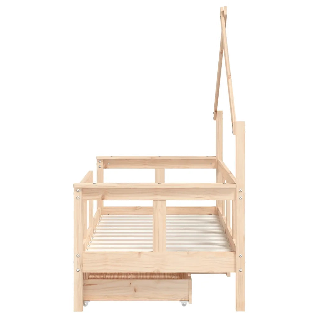 Giroletto Bambini con Cassetti 70x140 cm Legno Massello di Pino