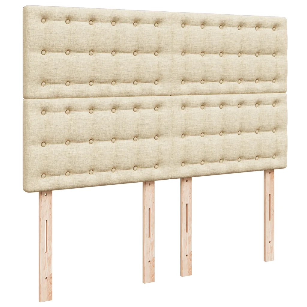 vidaXL Giroletto a Molle con Materasso Crema 140x19 cm in Tessuto