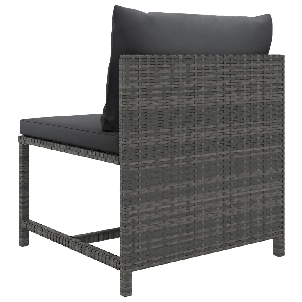 Set Divani da Giardino 6 pz | Set Salotto da Giardino con Cuscini in Polyrattan Grigio