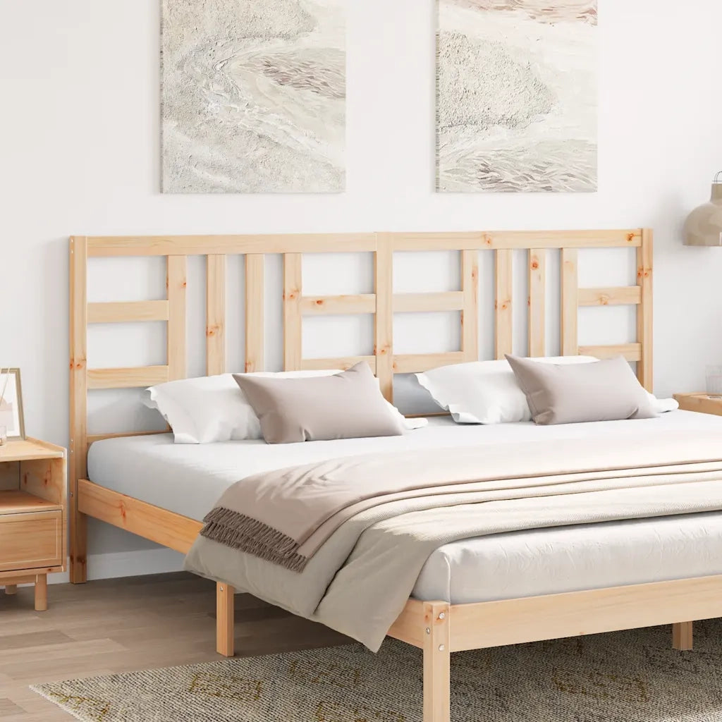 Testiera per Letto 206x4x100 cm in Legno Massello di Pino 817860