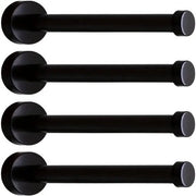 Set di 4 ganci in acciaio inox nero | Extra resistenti | Ganci per asciugamani per la camera da bagno/camera da letto per asciugamani, giacche e fissaggio alla parete
