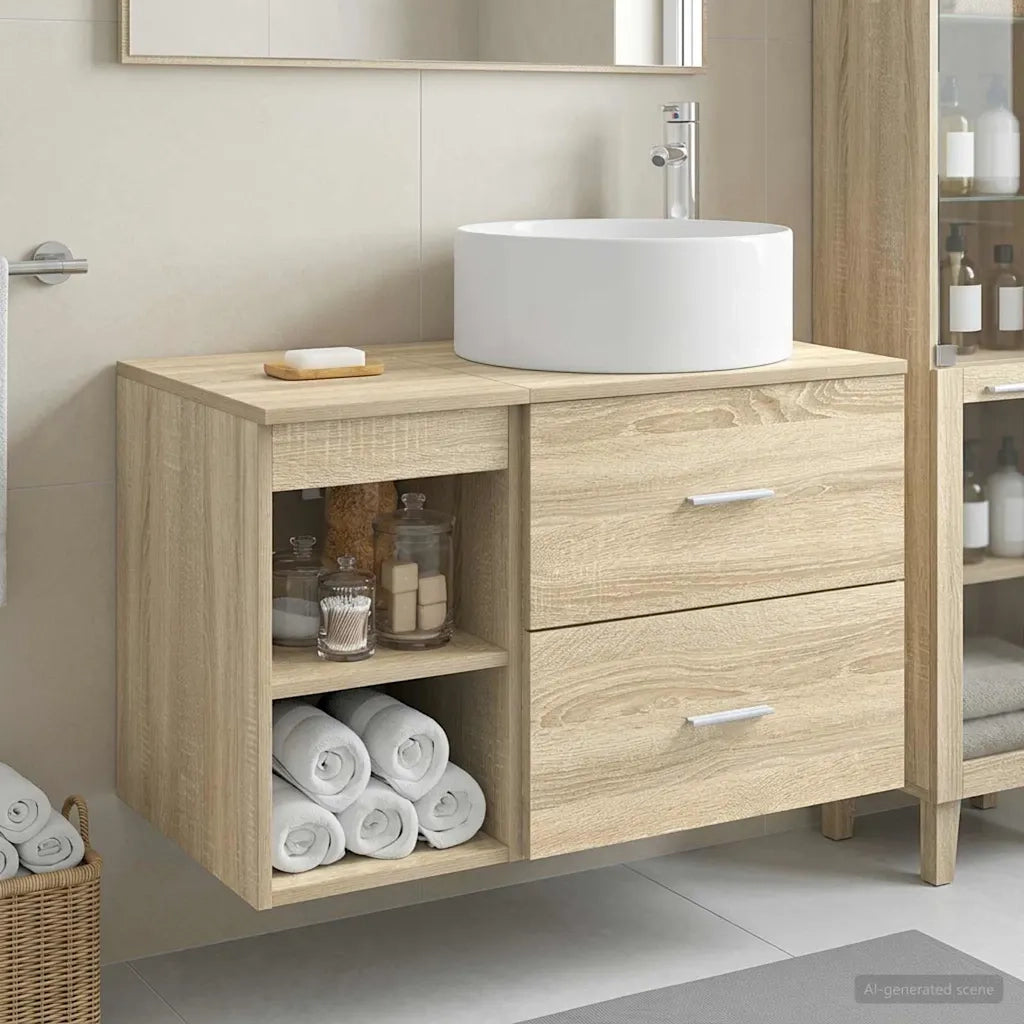 Set di mobili per il bagno 2 pcs Rovere Sonoma 3403930