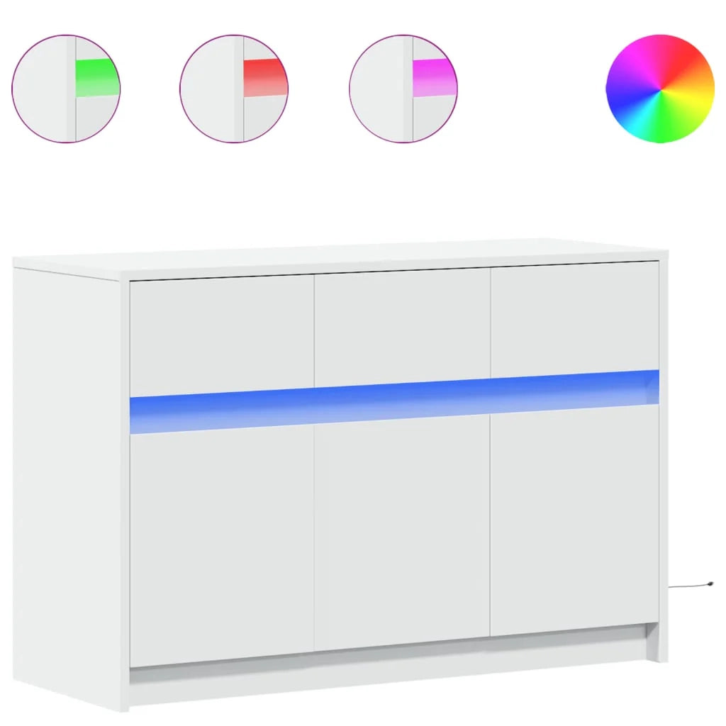 Porta TV multimediale scaffale per televisione televisore buffet sala da pranzo soggiorno camera da letto con LED 91 x 34 x 61 cm pannelli compositi bianco 02_0026454