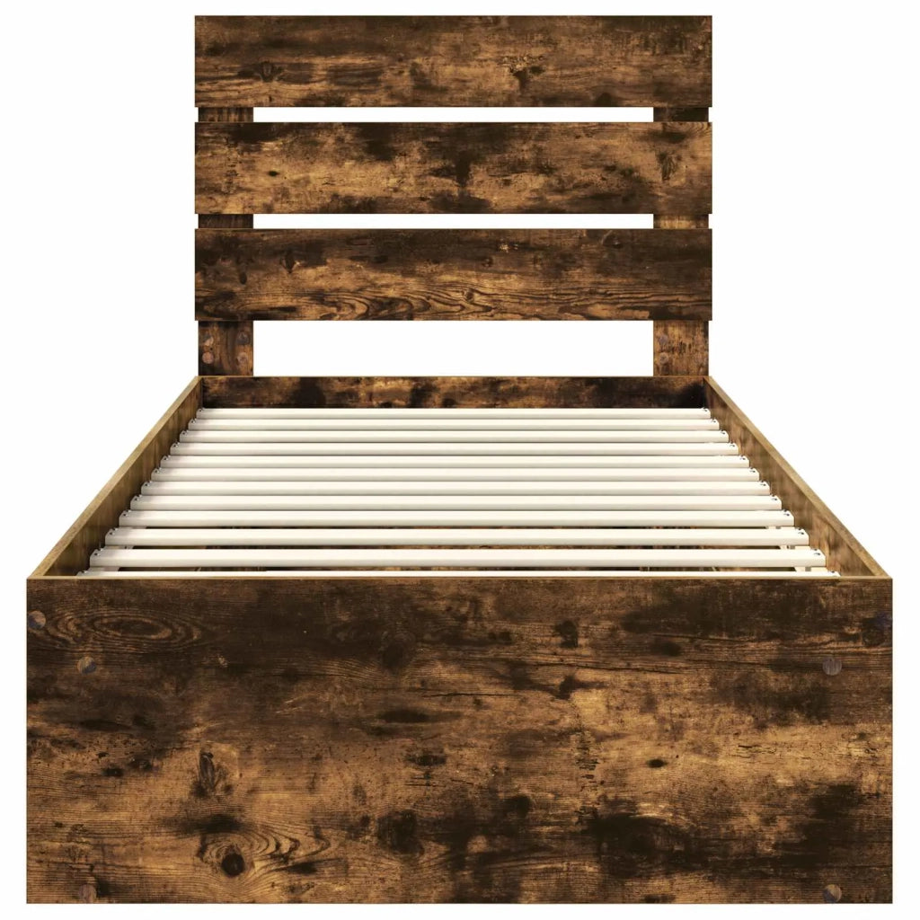 Struttura del letto Rovere fumé 90 x 200 cm Pino massello