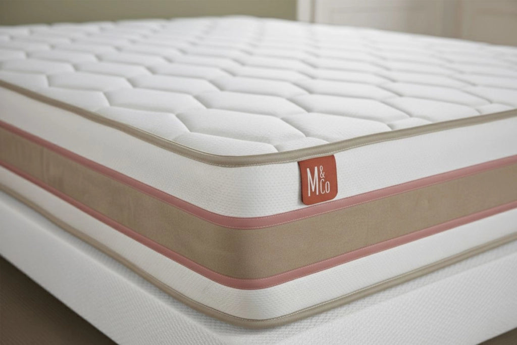 Pacchetto letto completo - Materasso 160x200cm + Box spring con doghe (kit) + 2 cuscini + Piumino - Le Délicat